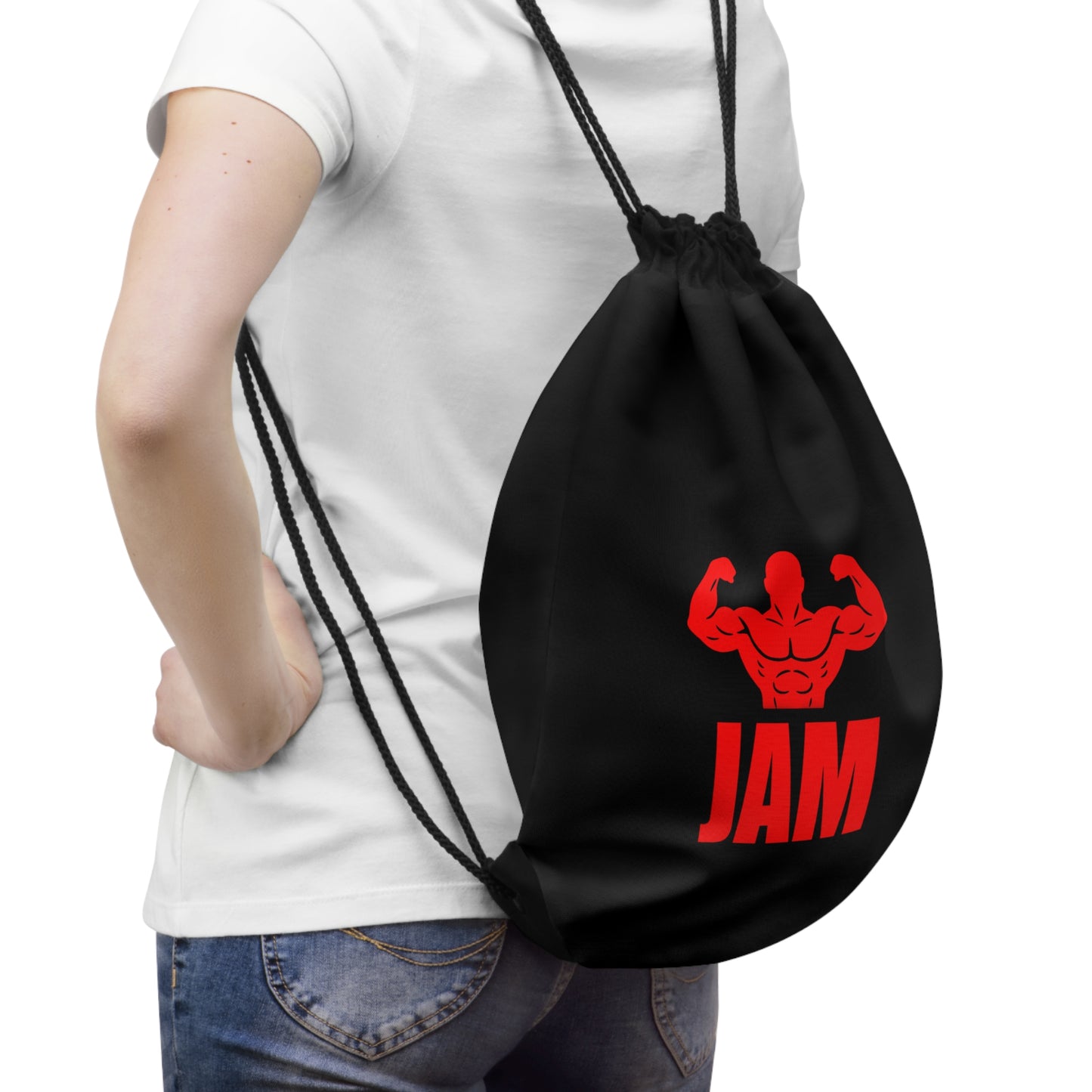 Muscle Silhouette JAM Drawstring Bag | Gym Workout Sports Sack